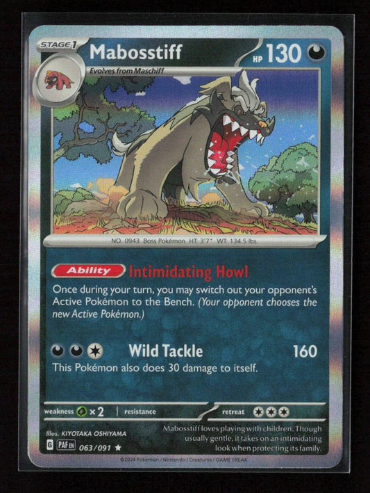 Mabosstiff - Rare SV: Paldean Fates 063/091 NM - Kang's Collectibles