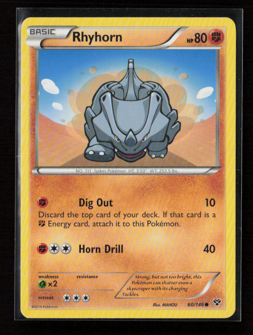 Rhyhorn Common XY Base Set 60/146 LP