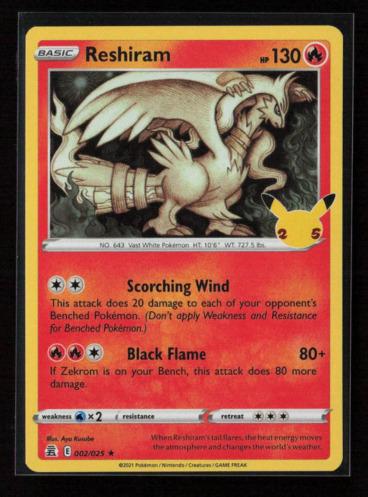 Reshiram Holo Rare Celebrations 002/025 NM - Kang's Collectibles