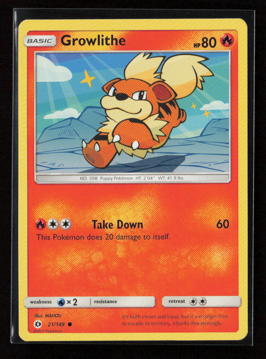 Growlithe Common SM Base Set 21/149 LP