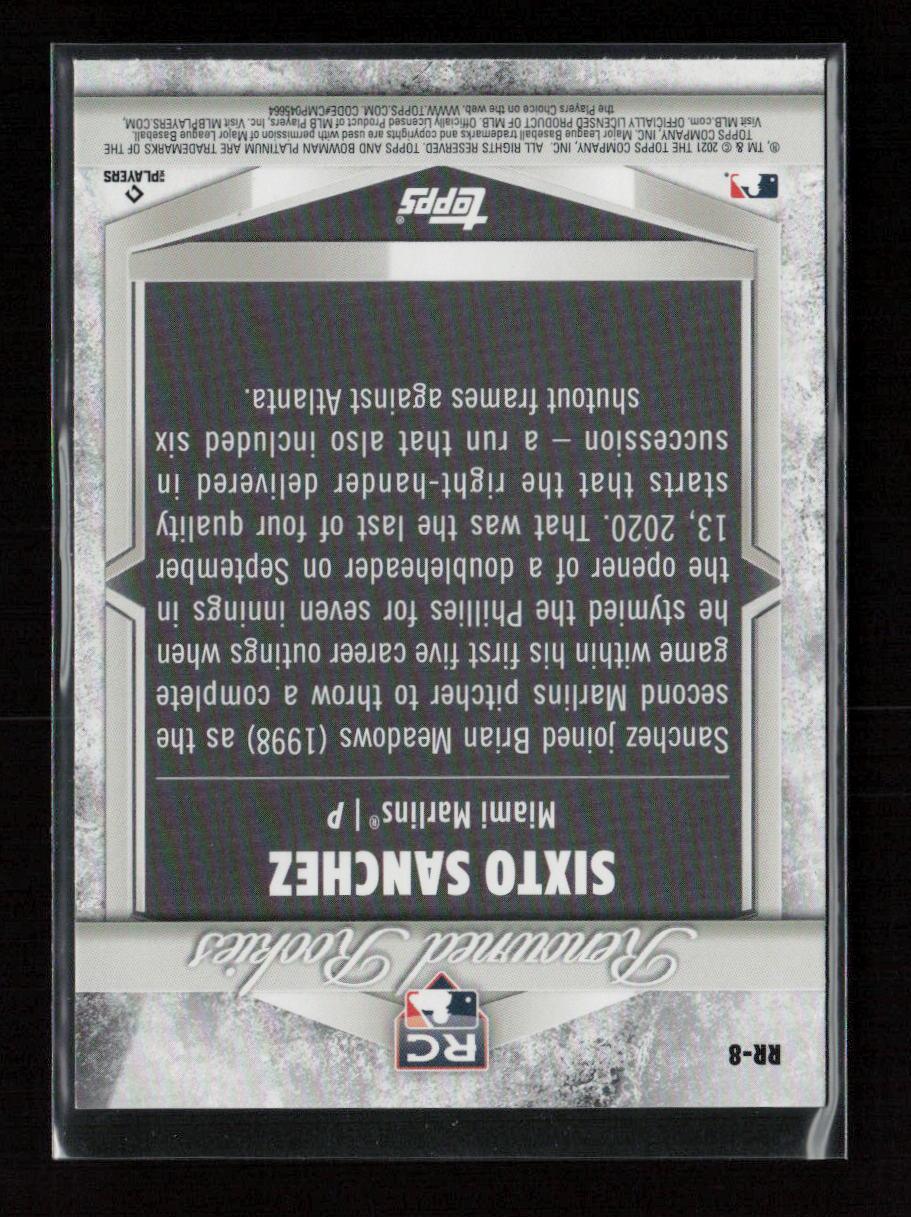 Sixto Sanchez 2021 Bowman Platinum Renowned Rookies RR-8 NM - Kang's Collectibles