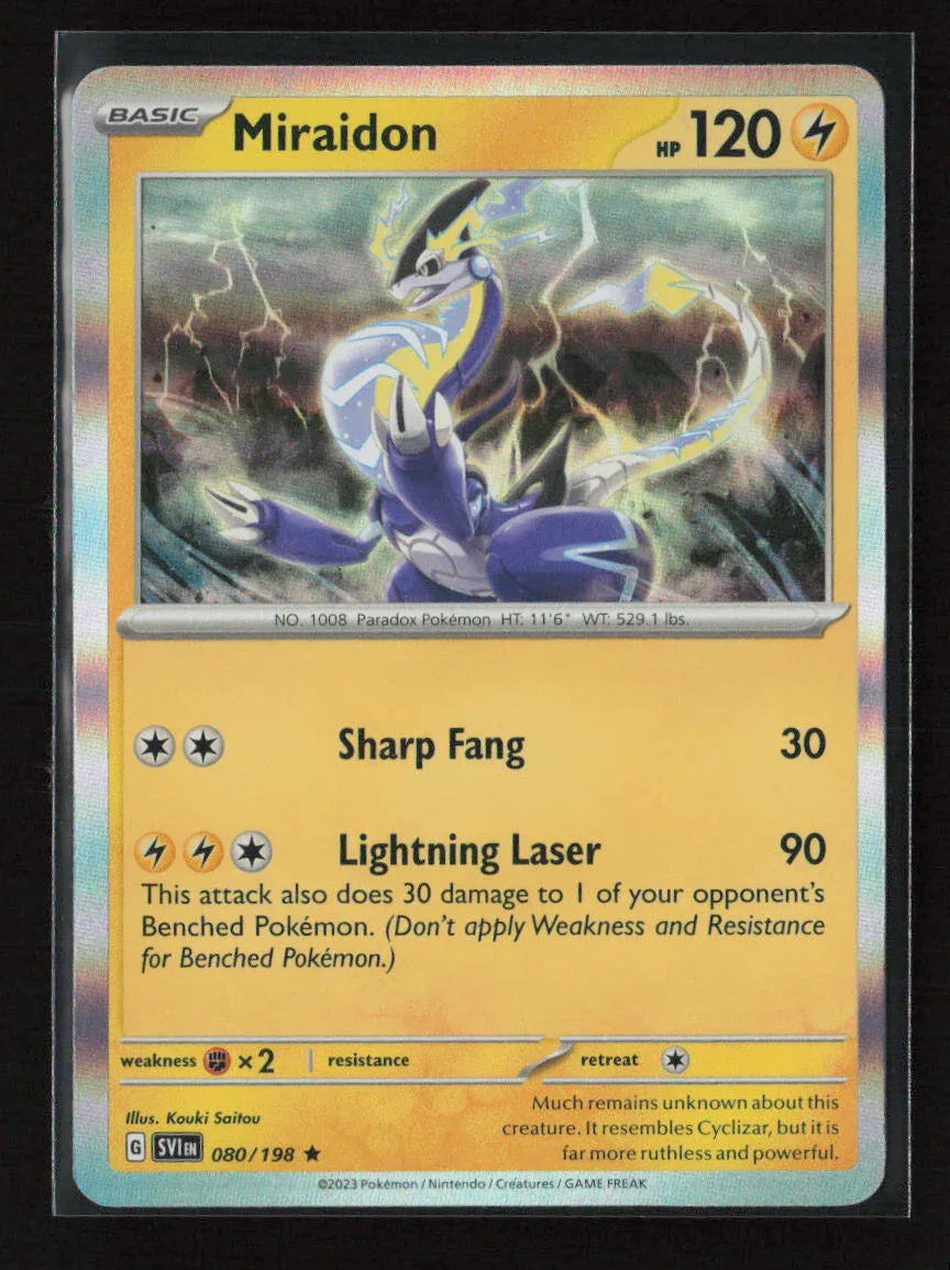 Miraidon Rare SV01: Scarlet & Violet Base Set 080/198 NM - Kang's Collectibles