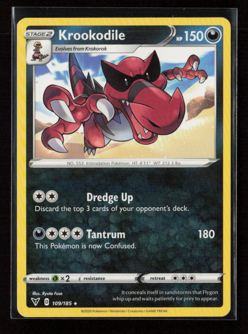 Krookodile Rare SWSH04: Vivid Voltage 109/185 LP