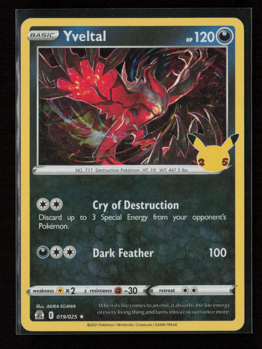 Yveltal Holo Rare Celebrations 019/025 NM