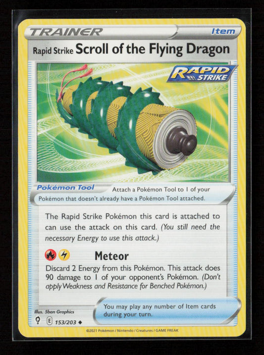 Rapid Strike Scroll of the Flying Dragon Uncommon SWSH07: Evolving Skies 153/203 LP