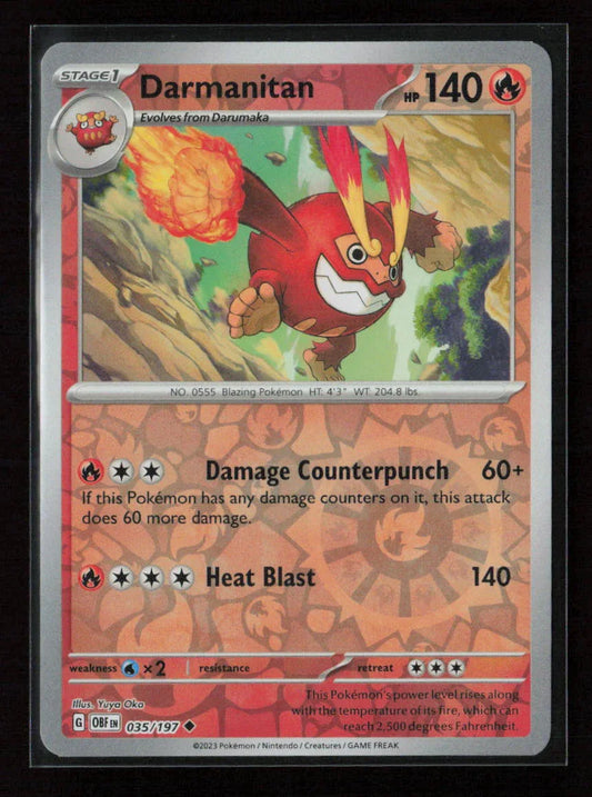 Darmanitan Uncommon SV03: Obsidian Flames 035/197 NM - Kang's Collectibles
