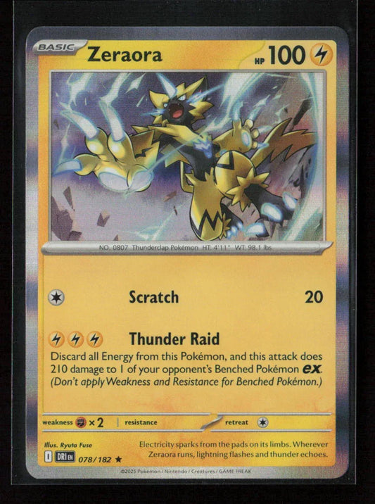 Zeraora Rare SV10: Destined Rivals 078/182 NM - Kang's Collectibles