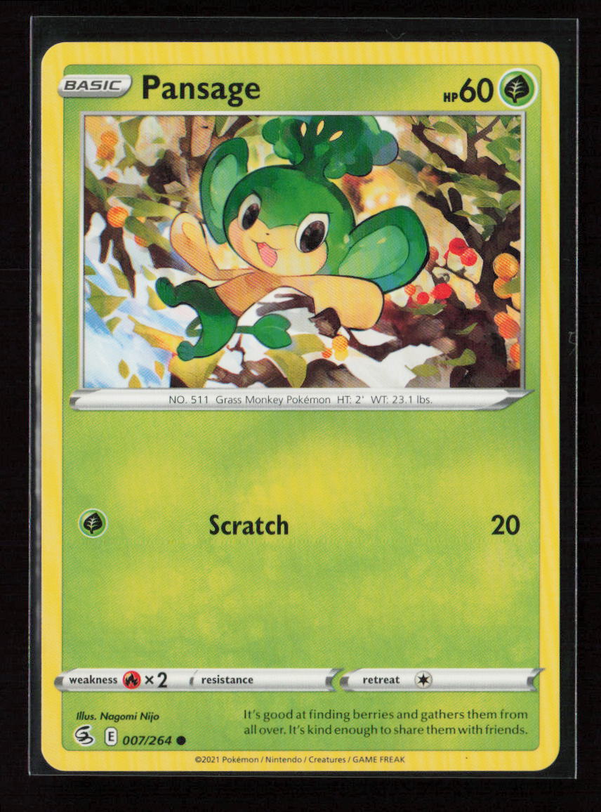 Pansage Common SWSH08: Fusion Strike 007/264 LP
