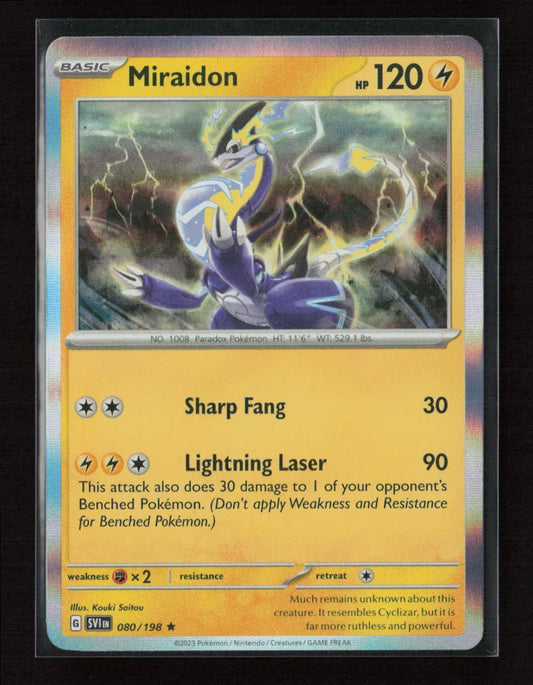 Miraidon Rare SV01: Scarlet & Violet Base Set 080/198 NM - Kang's Collectibles