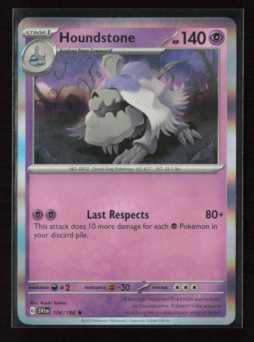 Houndstone Rare SV01: Scarlet & Violet Base Set 106/198 NM - Kang's Collectibles