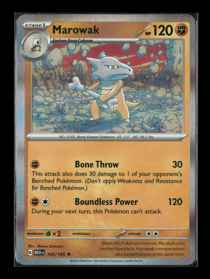 Marowak Rare SV: Scarlet & Violet 151 105/165 LP - Kang's Collectibles
