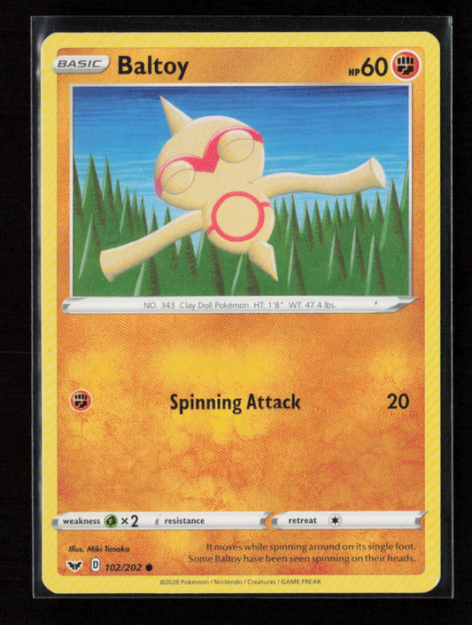 Baltoy (102) Common SWSH01: Sword & Shield Base Set 102/202 LP