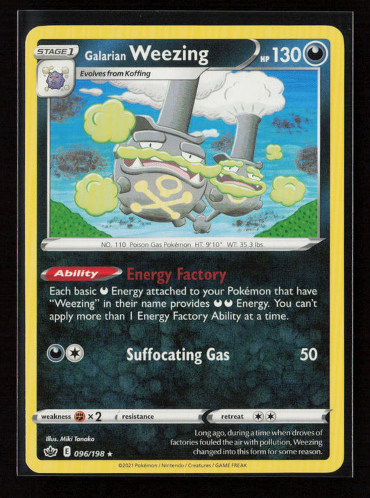 Galarian Weezing Rare SWSH06: Chilling Reign 096/198 LP