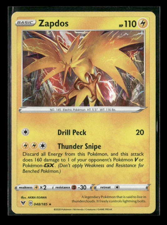 Zapdos Holo Rare SWSH04: Vivid Voltage 048/185 NM - Kang's Collectibles