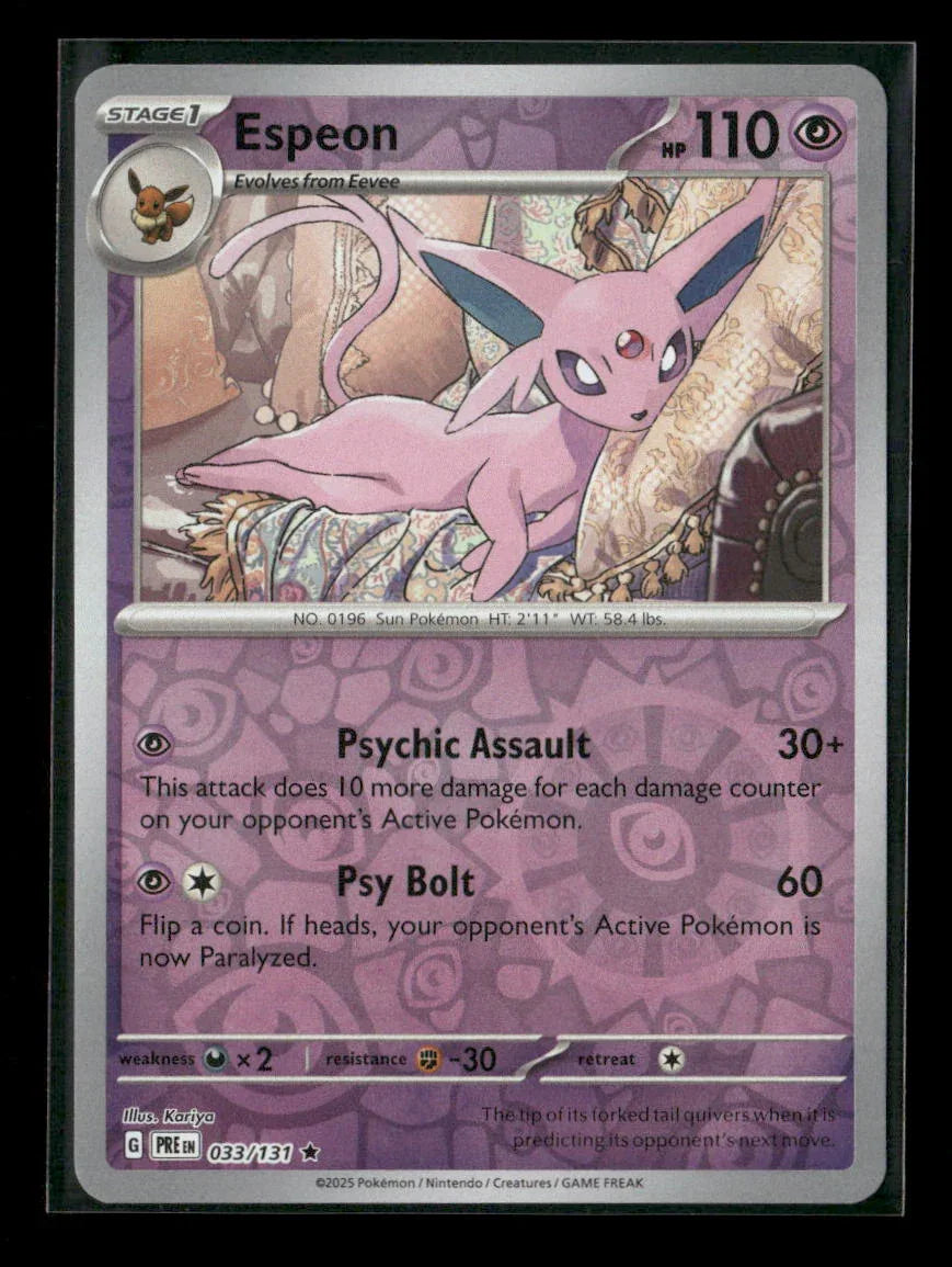 Espeon Rare SV: Prismatic Evolutions 033/131 NM - Kang's Collectibles