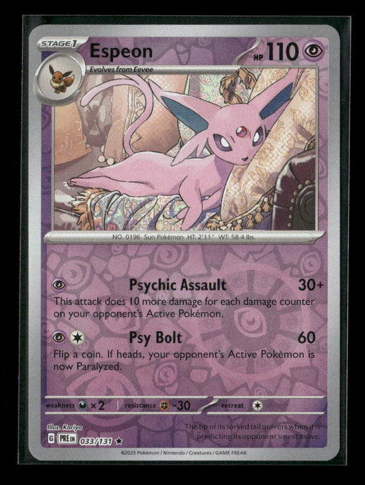 Espeon Rare SV: Prismatic Evolutions 033/131 NM - Kang's Collectibles