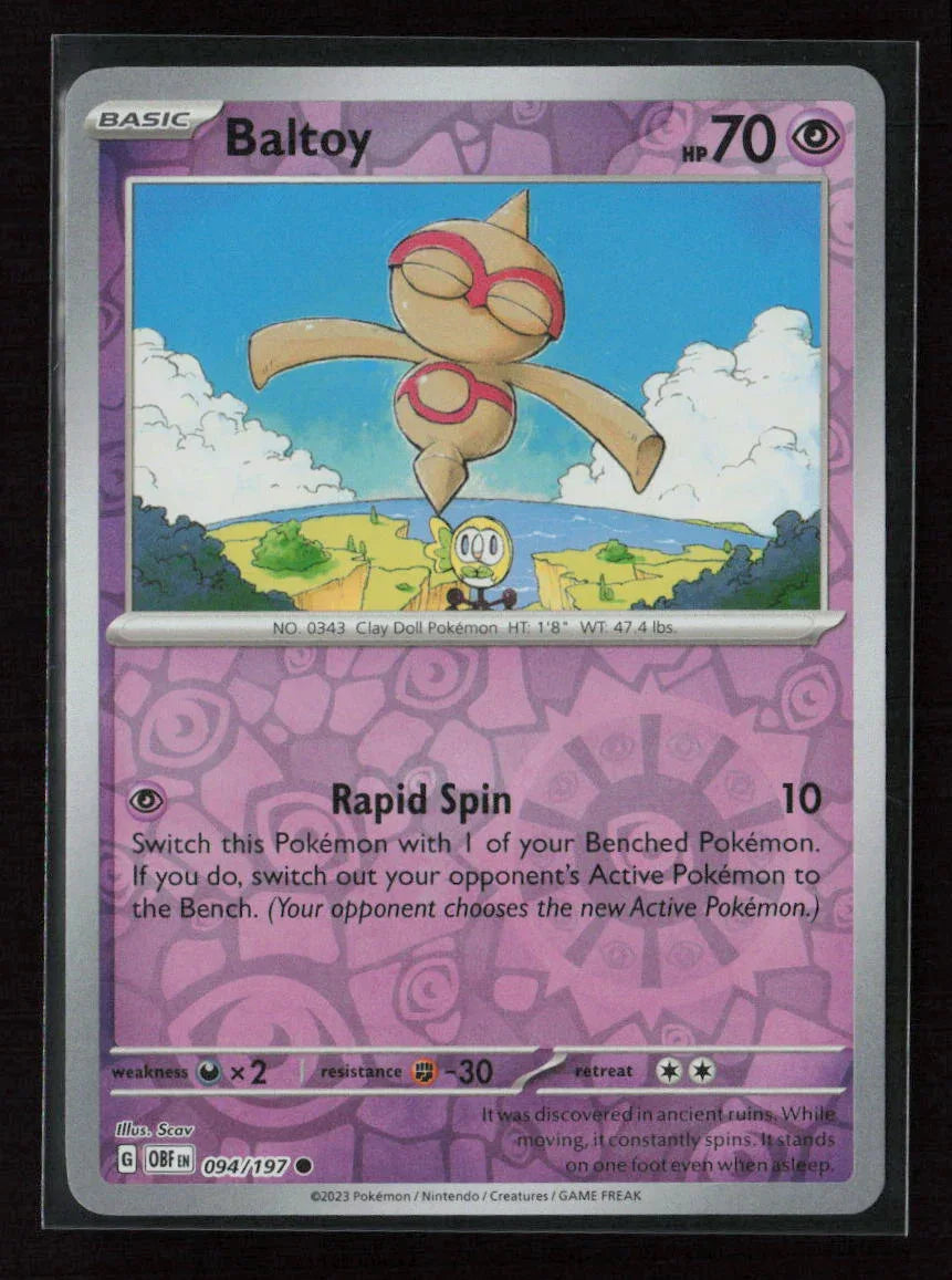 Baltoy Common SV03: Obsidian Flames 094/197 NM - Kang's Collectibles