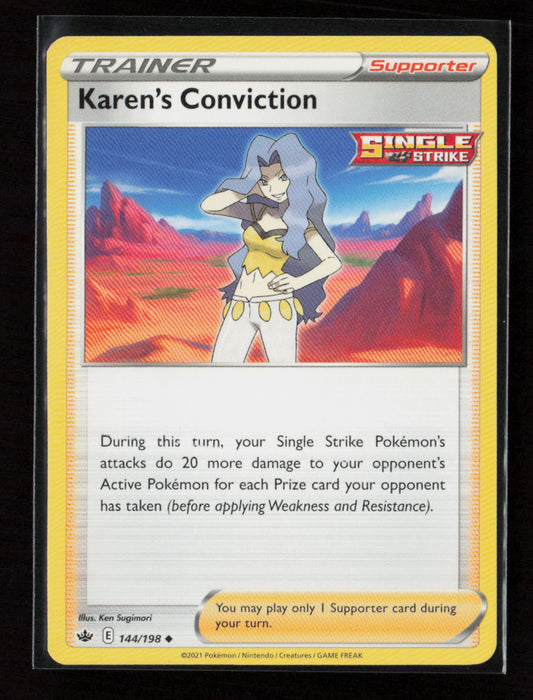 Karen's Conviction Uncommon SWSH06: Chilling Reign 144/198 LP