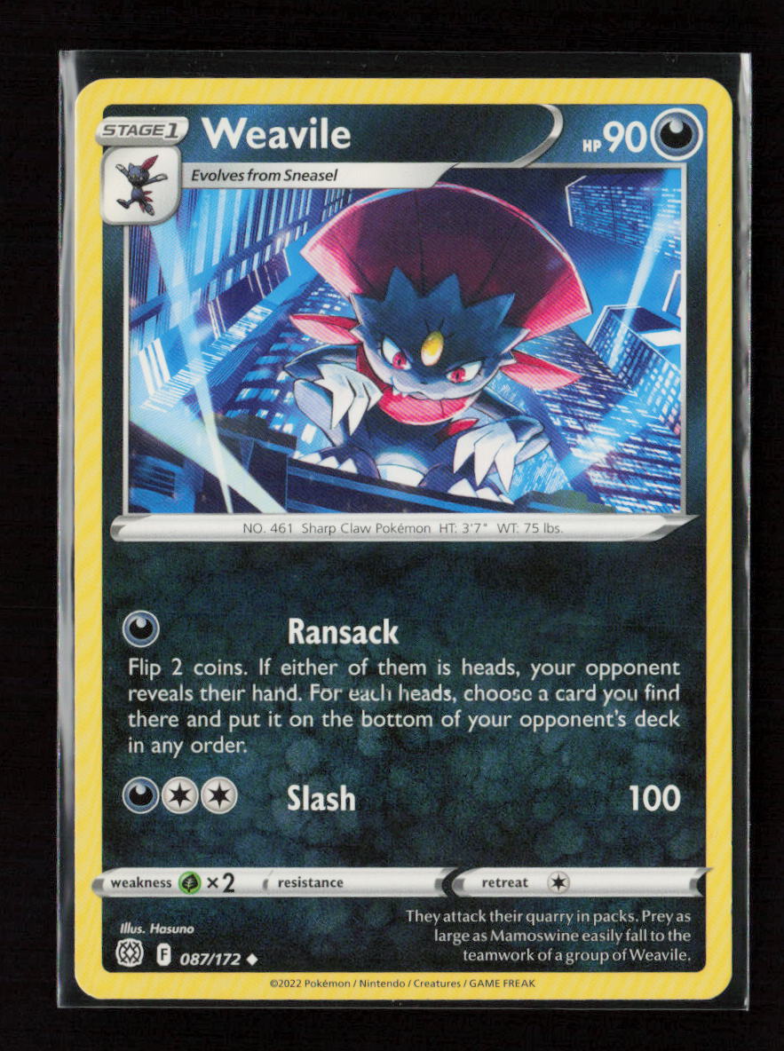 Weavile Uncommon SWSH09: Brilliant Stars 087/172 LP