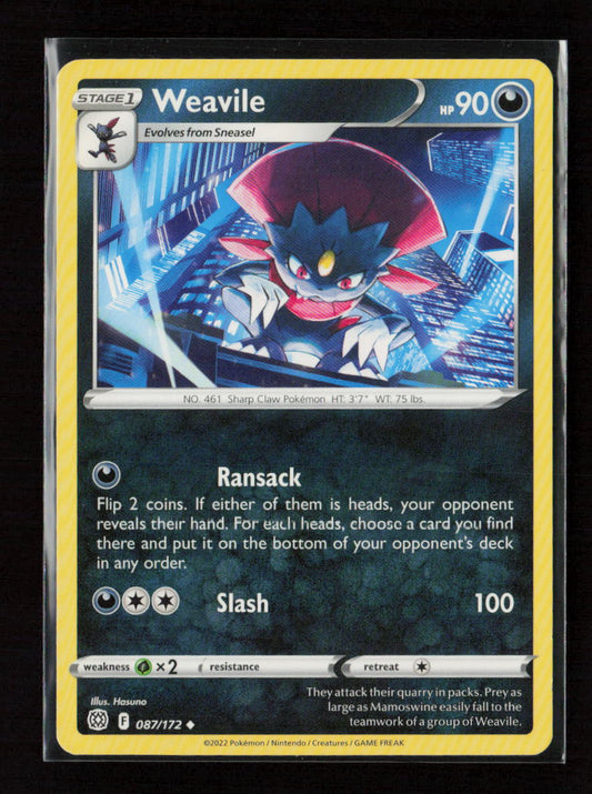 Weavile Uncommon SWSH09: Brilliant Stars 087/172 LP