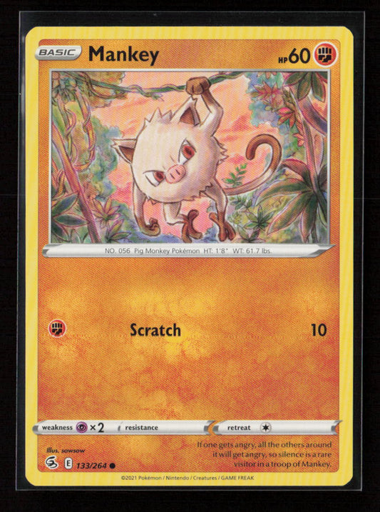 Mankey Common SWSH08: Fusion Strike 133/264 NM