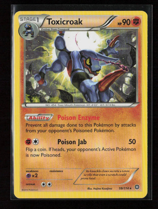 Toxicroak Rare XY - Steam Siege 59/114 NM - Kang's Collectibles