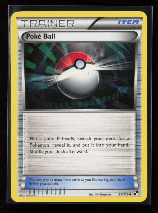 Poke Ball Uncommon Black and White 97/114 NM