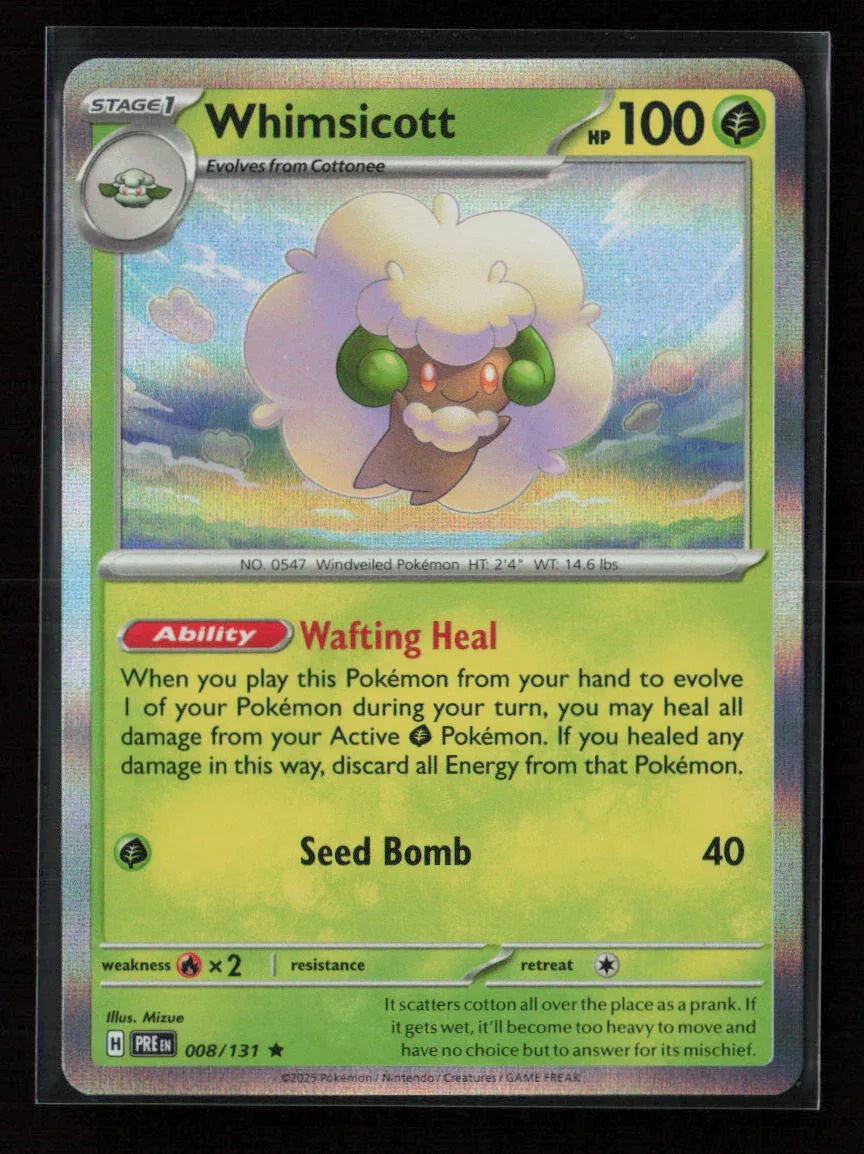 Whimsicott Rare SV: Prismatic Evolutions 008/131 NM - Kang's Collectibles