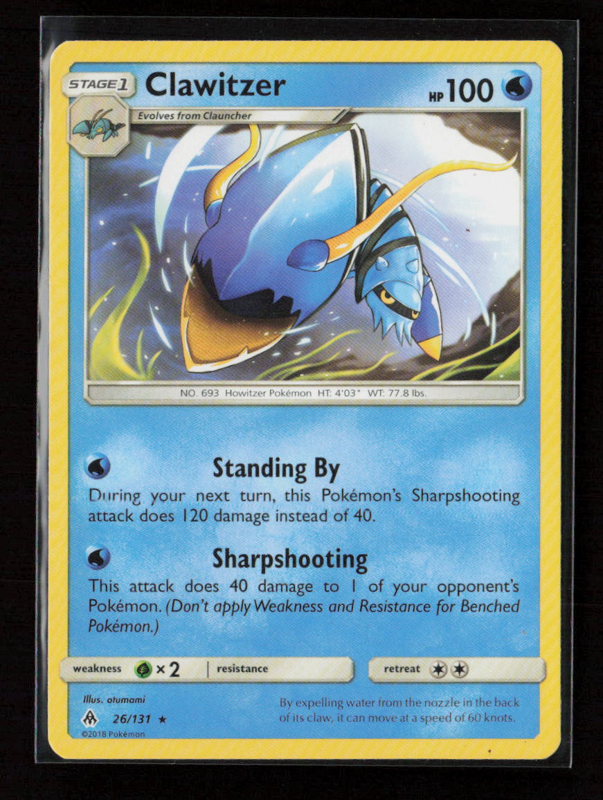Clawitzer Rare SM - Forbidden Light 26/131 LP