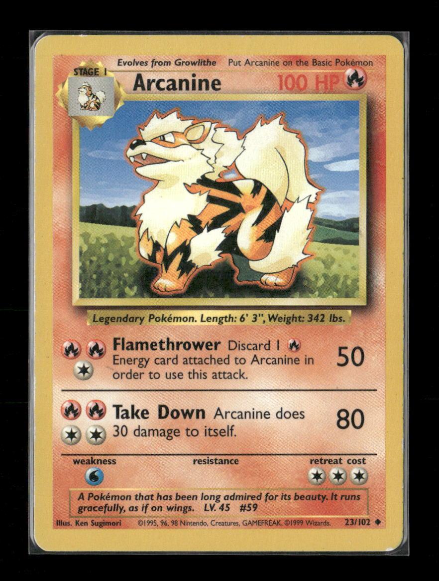 Arcanine Uncommon Base Set 2 033/130 LP - Kang's Collectibles