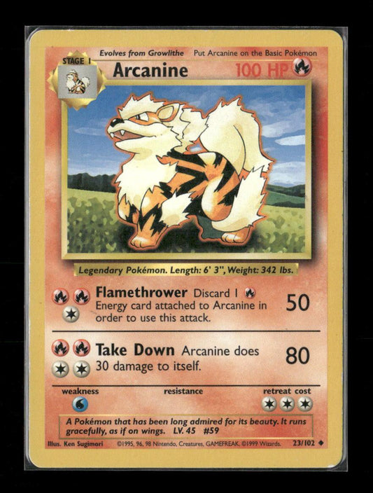 Arcanine Uncommon Base Set 2 033/130 LP - Kang's Collectibles