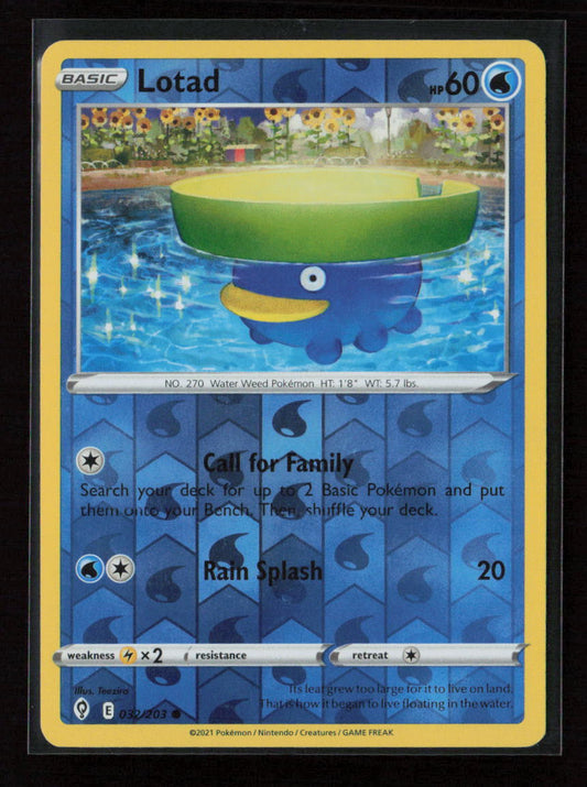 Lotad Common SWSH07: Evolving Skies 032/203 NM