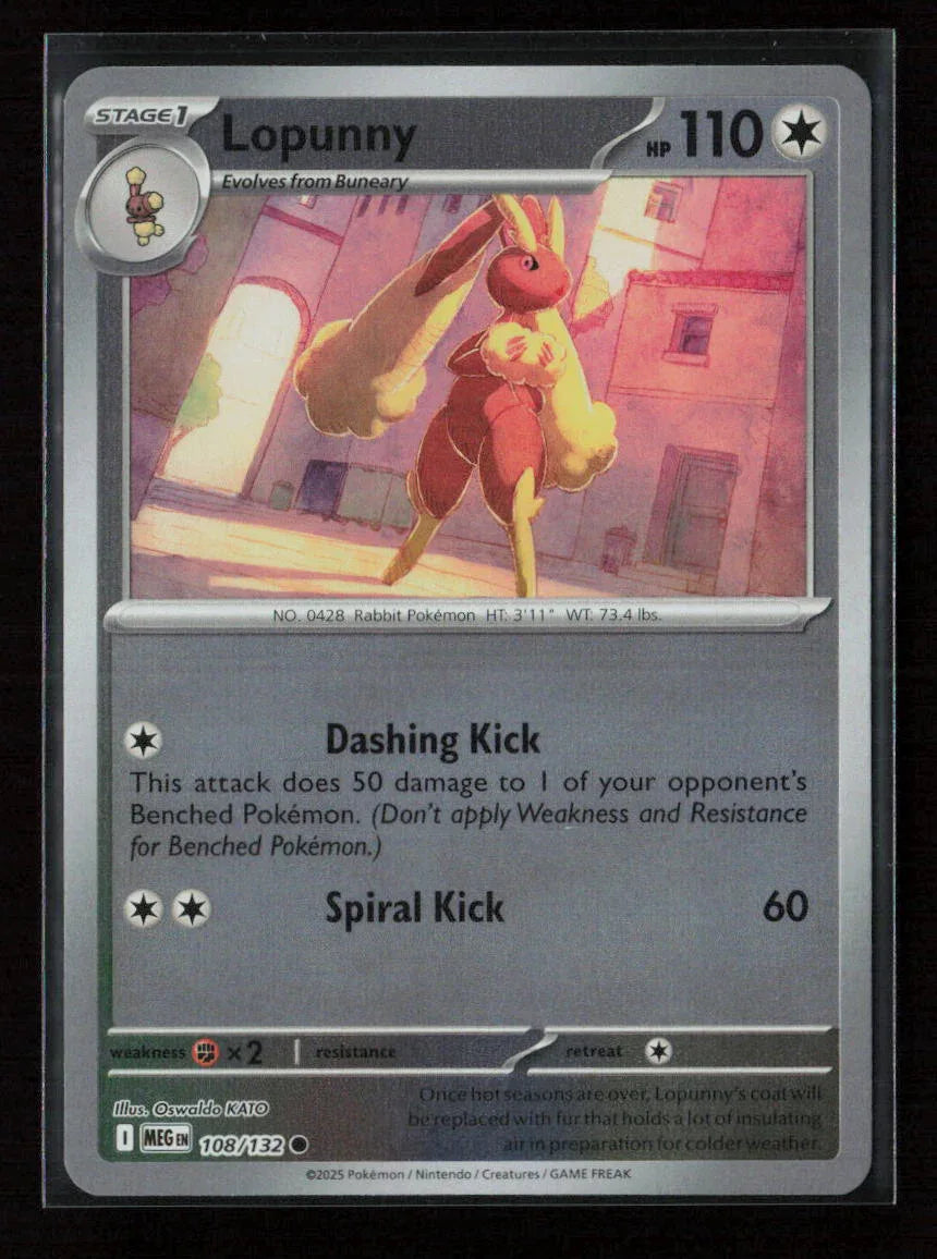 Lopunny Common ME01: Mega Evolution 108/132 NM - Kang's Collectibles