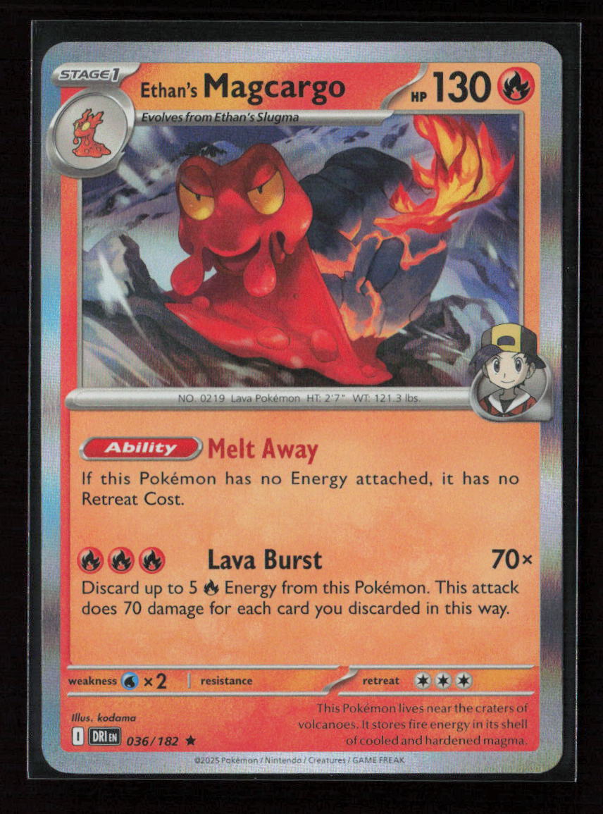 Ethan's Magcargo Rare SV10: Destined Rivals 036/182 NM