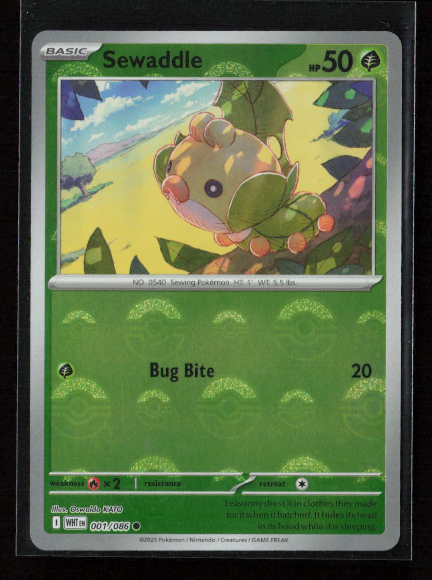 Sewaddle (Poke Ball Pattern) Common SV: White Flare 001/086 NM