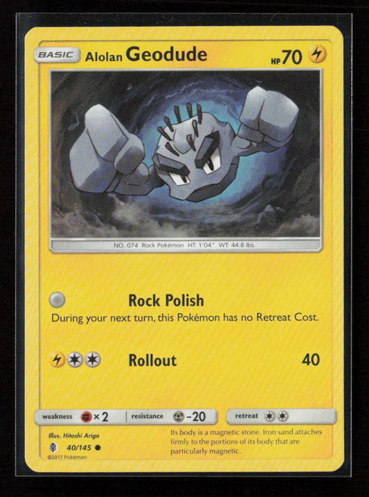 Alolan Geodude Common SM - Guardians Rising 40/145 LP