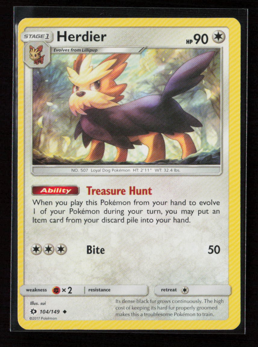 Herdier Uncommon SM Base Set 104/149 LP