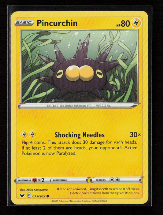 Pincurchin Common SWSH01: Sword & Shield Base Set 077/202 LP