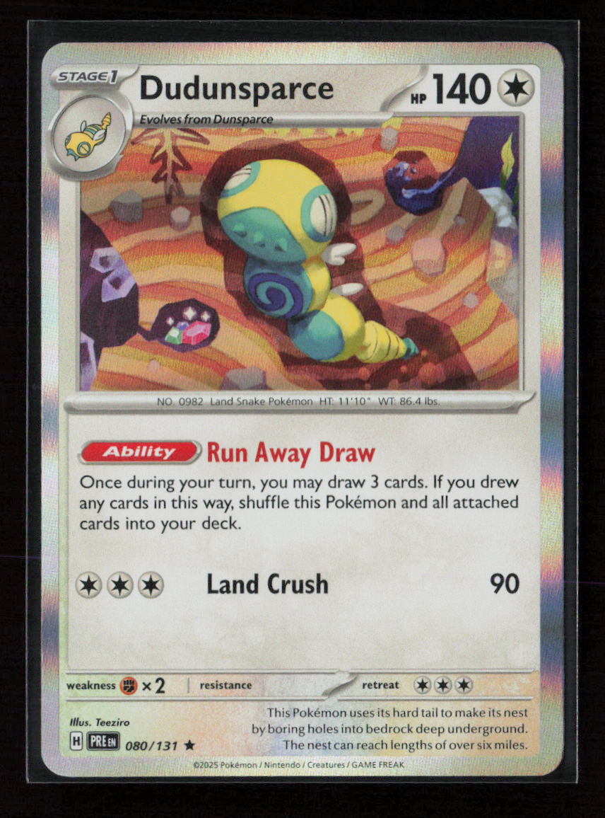 Dudunsparce Rare SV: Prismatic Evolutions 080/131 NM