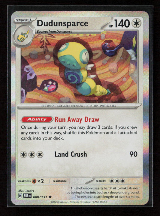 Dudunsparce Rare SV: Prismatic Evolutions 080/131 NM