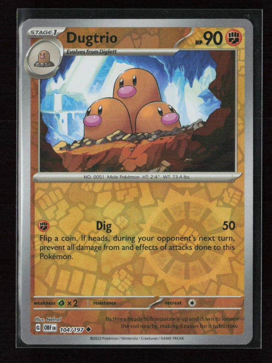 Dugtrio Uncommon SV03: Obsidian Flames 104/197 NM