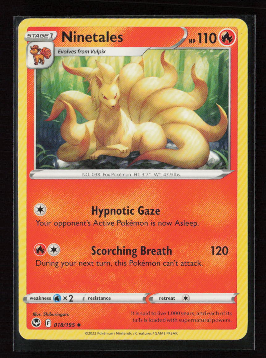 Ninetales Uncommon SWSH12: Silver Tempest 018/195 LP