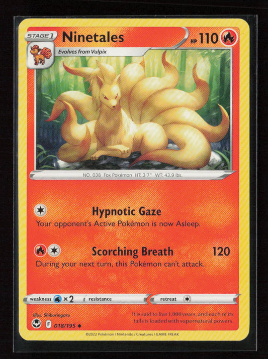 Ninetales Uncommon SWSH12: Silver Tempest 018/195 LP