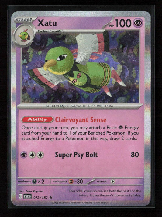 Xatu Rare SV04: Paradox Rift 072/182 NM - Kang's Collectibles