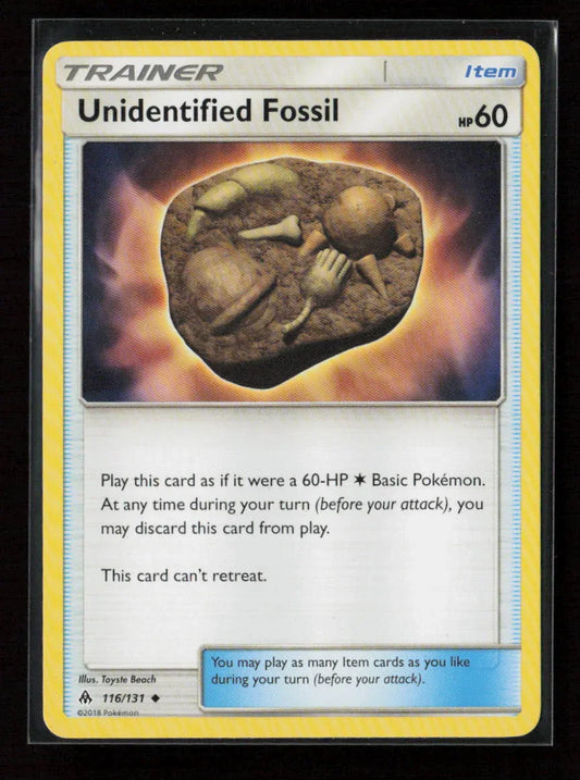 Unidentified Fossil Uncommon SM - Forbidden Light 116/131 LP - Kang's Collectibles