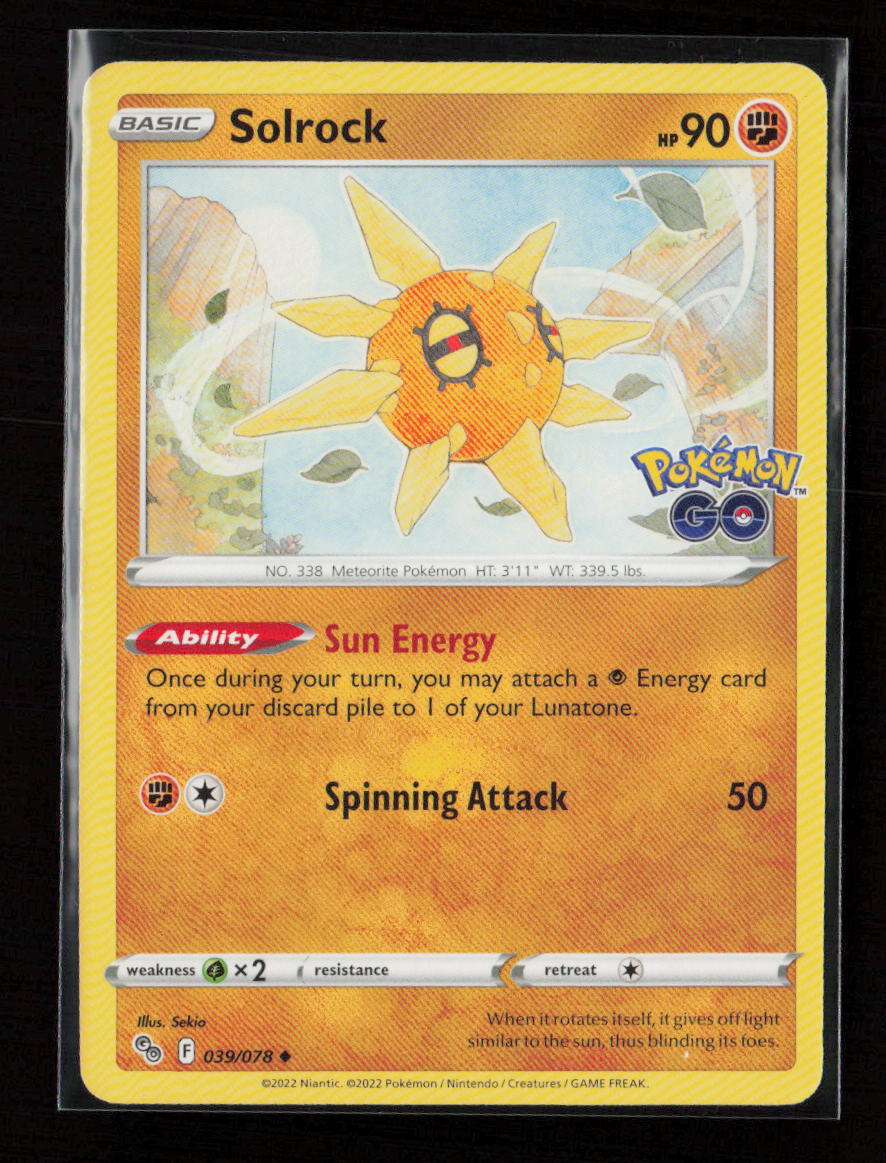 Solrock Uncommon Pokemon GO 039/078 LP