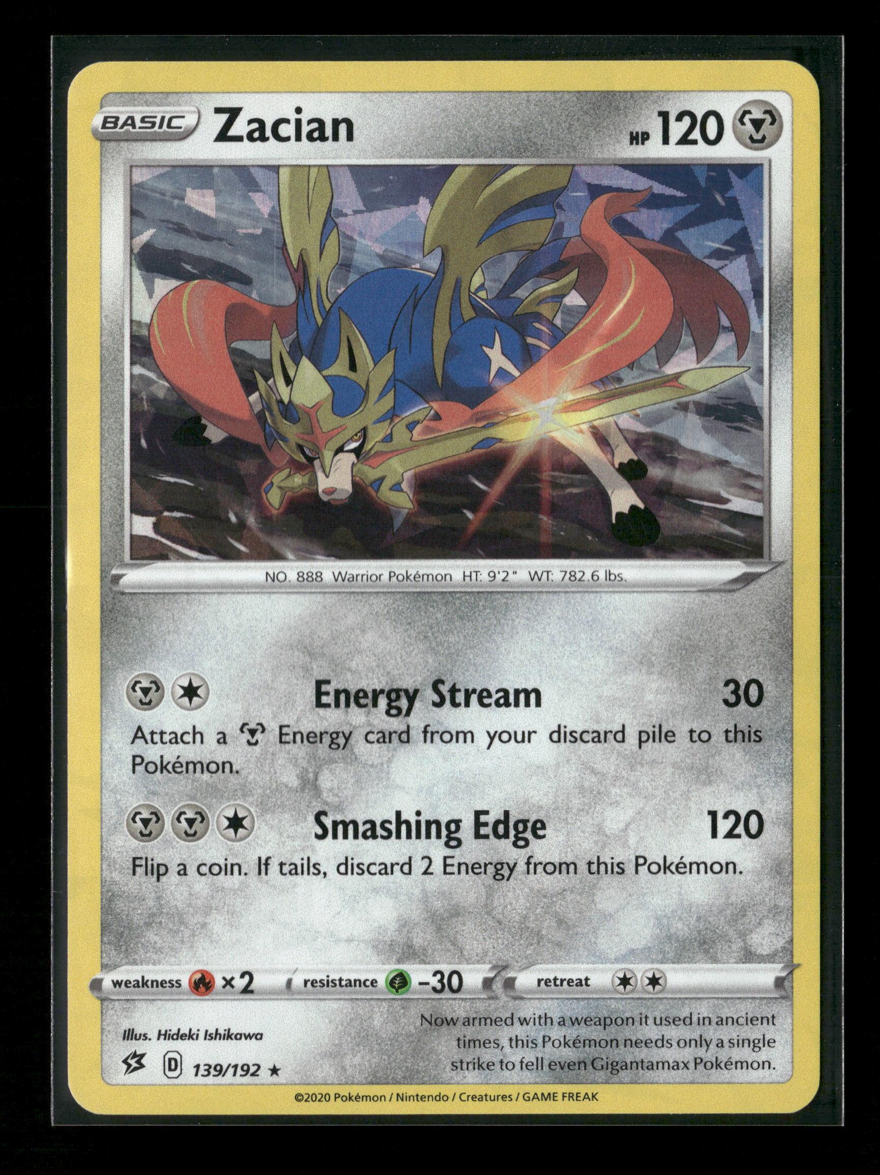 Zacian - (Cracked Ice Holo) Holo Rare Deck Exclusives 139/192 NM - Kang's Collectibles