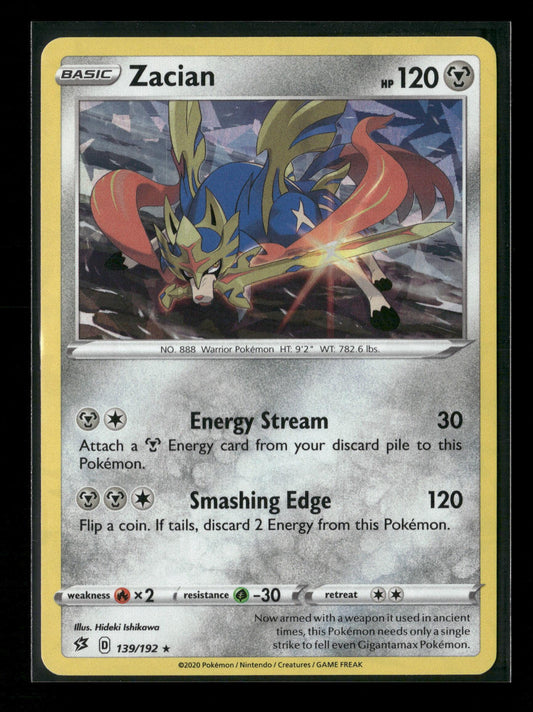 Zacian - (Cracked Ice Holo) Holo Rare Deck Exclusives 139/192 NM - Kang's Collectibles
