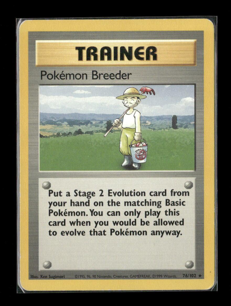 Pokemon Breeder Rare Base Set 076/102 LP - Kang's Collectibles
