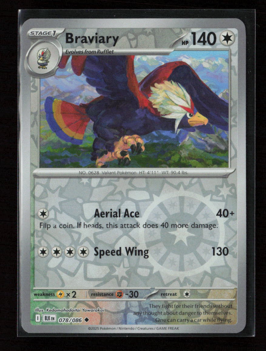 Braviary Uncommon SV: Black Bolt 078/086 NM
